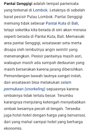 Teks Deskripsi Pantai Senggigi Brainly Co Id