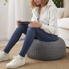 Sandared Grey Pouffe Ikea Pouffe Ikea Fabric Ottoman