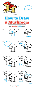 How To Draw A Mushroom Drawing Tutorial Easy Drawing Tutorials For Kids Mushroom Drawing