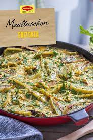 Maultaschen Zwiebel Frittata Mit Frischen Krautern Rezept Maultaschen Rezept Rezepte Frittata