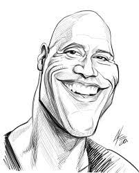 Dwayne Johnson Caricature Sketch Anime Drawings Sketches Portrait Cartoon