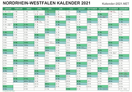 Die aktuelle kalenderwoche für heute ist: Kalender 2021 Nordrhein Westfalen