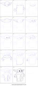 How To Draw A Baby Yoda Printable Step By Step Drawing Sheet Drawingtutorials101 Com Disney Drawing Tutorial Yoda Drawing Easy Disney Drawings