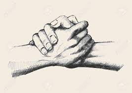Sketch Illustration Of Two Hands Holding Each Other Strongly Holding Hands Drawing Hand Illustration How To Draw Hands