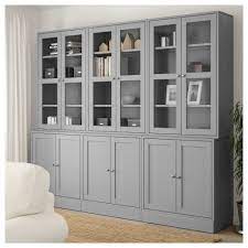 Ikea Havsta Storage Combination W Glass Doors Gray Without Doors Open Shelves Adjust To Fit Tv Glasregal Glastur Ikea