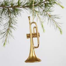 Gold Trumpet Ornament Unique Christmas Ornaments Christmas Ornaments Holiday Ornaments