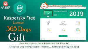 Kaspersky Free Gift Licence 365days 2019 Youtube