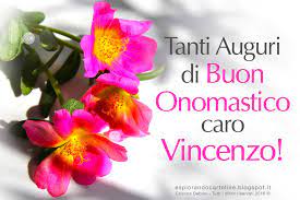 Cartolina Tanti Auguri Di Buon Onomastico Caro Vincenzo Con Immagine Floreale Di Bellissi Buon Compleanno Auguri Di Buon Compleanno Buon Onomastico