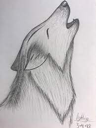 Art Wolf Howling Pencil Drawing 8 X10 Print Animal Drawings Sketches Cute Wolf Drawings Easy Animal Drawings