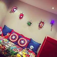 25 Stunning Boy Bedroom Decorations With Marvel Theme Ideas Marvel Bedroom Superhero Room Avengers Room