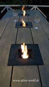 Tischfeuer Holz Tisch Garten Holztisch Garten Diy Paletten Gartentisch