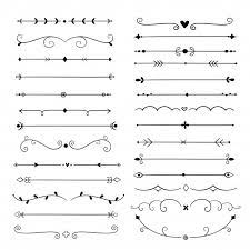 Hand Drawn Dividers Line Design Elements Vintage Borders Calligraphic Ornate Decoration Retro Divider Separator Vector Set Bullet Journal Dividers Bullet Journal Ideas Pages Bullet Journal Writing