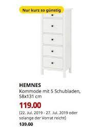 Ikea Frankfurt Hemnes Kommode Mit 5 Schubladen Weiss Gebeizt 58x131 Cm Schubladen Ikea Schliessfacher