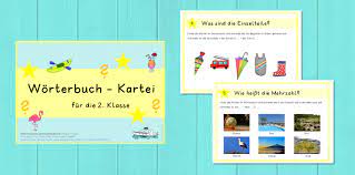 Worterbuch Kartei 2 Klasse Frau Locke Erste Klasse Worterbuch Ideen Fur Das Klassenzimmer