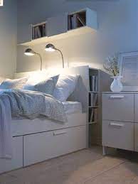 Ikea Bedroom Love The Idea Of Shelves Behind Headborad And Underbed Drawers Especially If The Bedroom Is Small Ikea Bedroom Storage Tiny Bedroom Ikea Bedroom