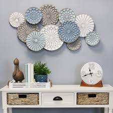 Caroline Metal Plates Statement Wall Decor Stratton Home Decor S23706 In 2020 Plates On Wall Grey Wall Decor Blue Wall Decor