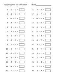 30 Integer Addition And Subtraction Problems 3 Different Worksheets With Answer Keys Great For Practice Integers Addition And Subtraction Integers Worksheet