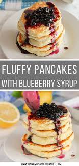English How To Make Fluffy Pancakes With Homemade Blueberry Syrup Recipe In 2020 Blueberry Syrup Fluffy Pancakes Best Pancake Recipe