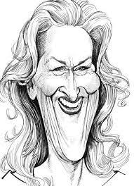 Streep Caricature Caricature Drawing Celebrity Drawings