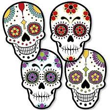 Day Of The Dead Sugar Skull Decorations Diy Halloween Party Essentials Set Of 20 Sugar Skull Decorations Diy Sugar Skull Decor Halloween Party Diy