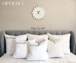 Pillow Size Guide For King Beds Arianna Belle Bed Pillow Sizes King Size Bed Throws Bedroom Pillows Arrangement