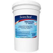 Swim Best 50 Lbs Bucket 3 Swimming Pool Stabilized Chlorine Tablets Commercial Grade Swimming Pool Chlorine Pool Chlorine Swimming Pools