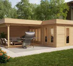 Eck Gartenhaus Hansa Corner A 18m2 44mm 3x6 Hansagarten24 Eckgartenhaus Gartenhaus Gartenhaus Mit Terrasse