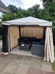 Unser Gartenpavillon 3x3m Mit Seitenwand Und Insektenschutz Garten Pavillon Pavillon Outdoor Dekorationen