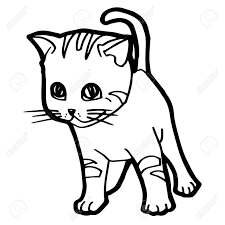 A children coloring bookpage a cartoon cat image vector. Cartoon Cat Coloring Page For Kid Isolated On White Royalty Free Cliparts Vectors And Stock Illustration Image 47671408