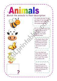 How to teach to describe animals. Animal S Descriptions Esl Worksheet By Sil2009