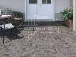 Pflasteroptik In 60x60cm Kleine Terrasse Fliesen Steine