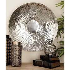 Decmode Modern 24 X 24 Inch Silver Dimpled Metal Disc Wall Decor Walmart Com Decor Decmode Skull Wall Decor