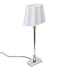 B Ware Brillibrum Design Tischlampe Mit Gestreiften Lampenschirm Eckiger Lampenfuss Nickel Tischleuchte Lampe Lampenschirm Tischleuchte Tischlampen Lampenschirm