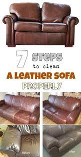 7 Steps To Clean A Leather Sofa Properly Cleaning Leather Couch Cleaning Woodwork Clean Sofa