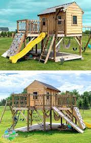 Playground Playhouse Plan 2 Sizes 2sizes Plan Playground Playhouse St Baumhaus 2sizes Backyard Playground Backyard Play Backyard Playset
