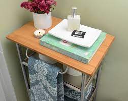 Before And After A Super Easy Grundtal Cart Ikea Hack Ikea Hack Ikea Ikea Hack Vanity