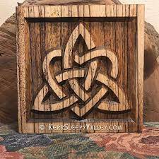 Carved Celtic Knot Trinity Heart Knot Celtic Decor Irish Decor Celtic Knot