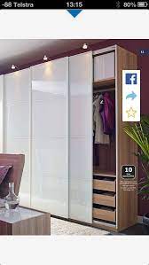 Pax With Farvik Doors White Stained Oak Effect White Glass Schlafzimmer Schrank Ikea Schlafzimmer Schrank Ikea Pax Schrank