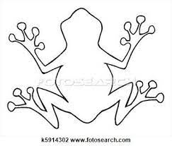 Outlined Frog Silhouette View Large Illustration Frog Outline Frog Crafts Clip Art