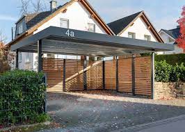 Doppelcarport Mit Wandelementen Wpc Lattung Doppelcarport Carport Carports