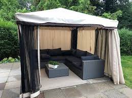 Unser Gartenpavillon 3x3m Mit Seitenwand Und Insektenschutz Garten Pavillon Pavillon Seitenwand