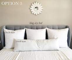 Pillow Size Guide For King Beds Arianna Belle Bed Pillow Arrangement Bed Pillows Pillow Size Guide