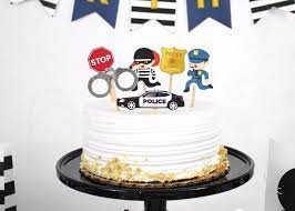 Police Party Cake Toppers Party Picks Cops And Robbers Merrilulu Police Birthday Cakes Police Birthday Party Police Cakes