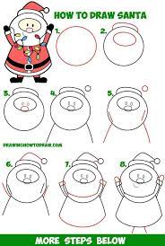 How To Draw Santa Claus Holding Christmas Lights Easy Step By Step Drawing Tutorial For Kids How To Draw Step By Step Drawing Tutorials How To Draw Santa Christmas Drawing