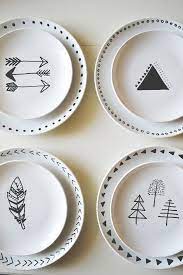 Diy Decorated Plates Diy Plates Doe Het Zelf Kunst Servies Diy Beschilderde Borden