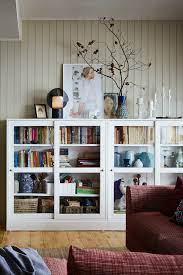 Havsta Vitrine Mit Sockel Klarglas Weiss 121x37x134 Cm Ikea Living Room Home Decor Home Office Decor