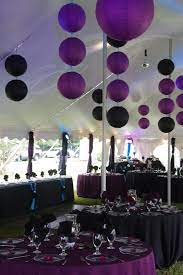 Cute Purple And Black Lanterns Used As Party Decor Purple Party Decorations Nightmare Before Christmas Wedding Purple Wedding