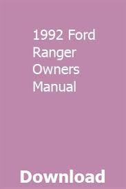 1992 Ford Ranger Owners Manual With Images Repair Manuals Owners Manuals Manual Car