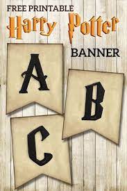 Free Printable Harry Potter Banner Letters Paper Trail Design Harry Potter Printables Free Harry Potter Banner Harry Potter Free