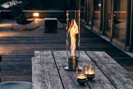 Hofats Spin Flammenwirbel Im Glaszylinder Outdoor Leuchte Brennstoff Bioethanol Gartenfackel Feuersaule Beleuchtung Garten